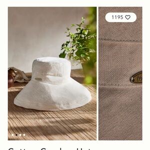 Anthropologie cotton crusher hat in ivory